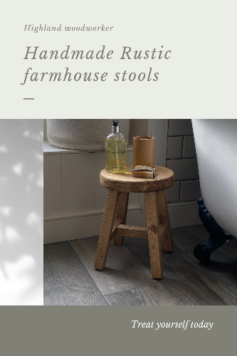 Handmade Rustic Wooden Milking Stool