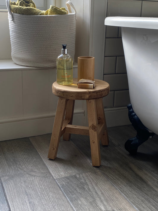 Handmade Rustic Wooden Milking Stool