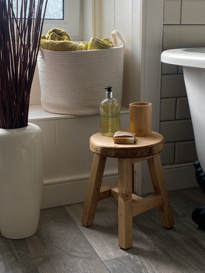 Handmade Rustic Wooden Milking Stool