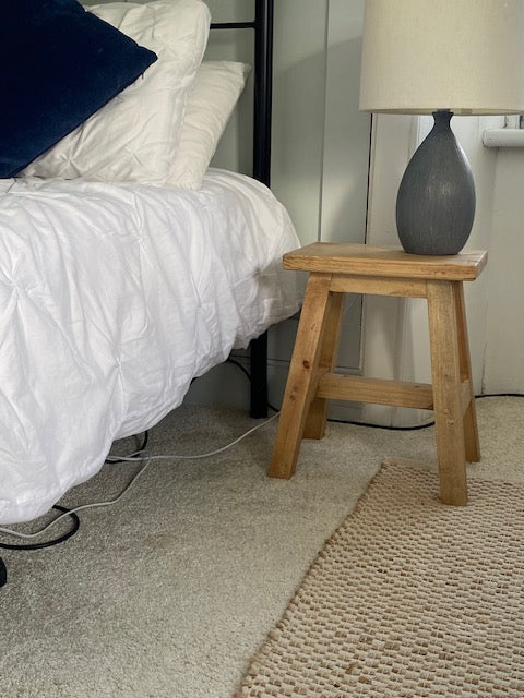 Farmhouse Rustic Wooden Stool - Side Table - Milking Stool